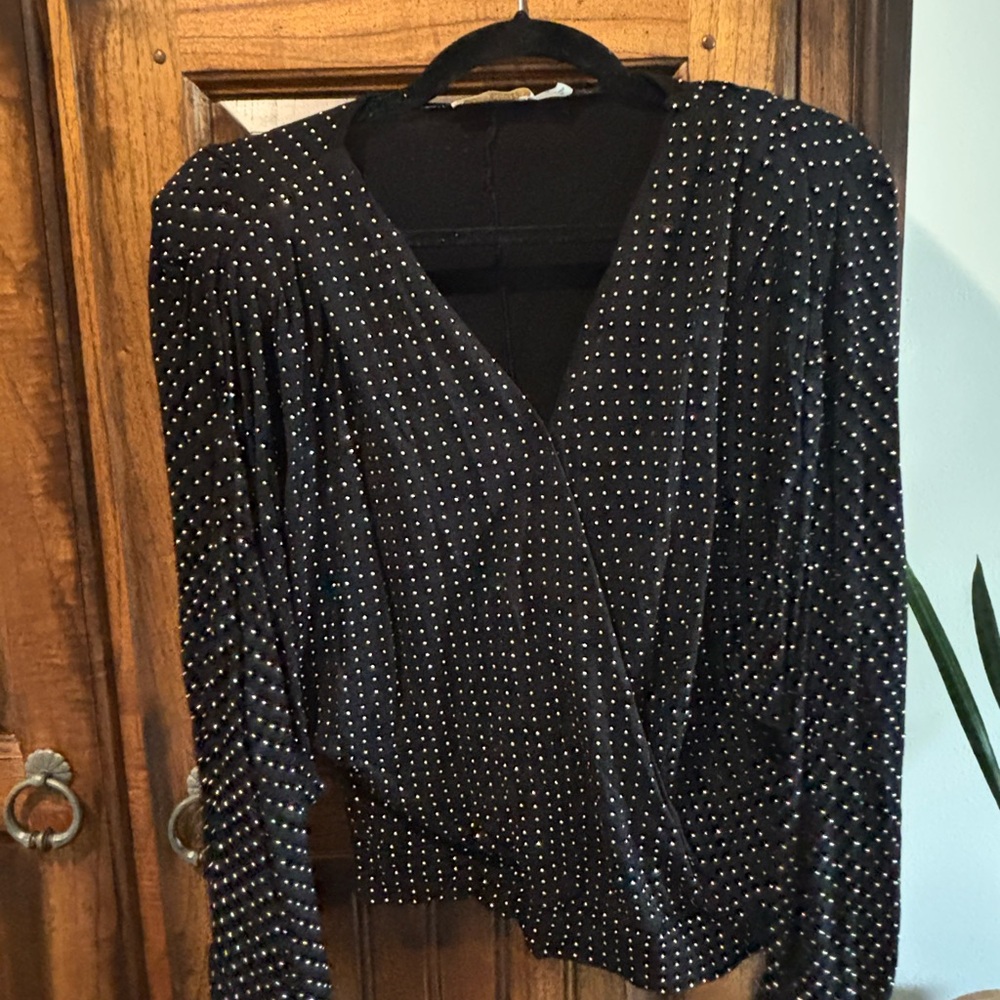 Ramy Brook Black Studded Blouse